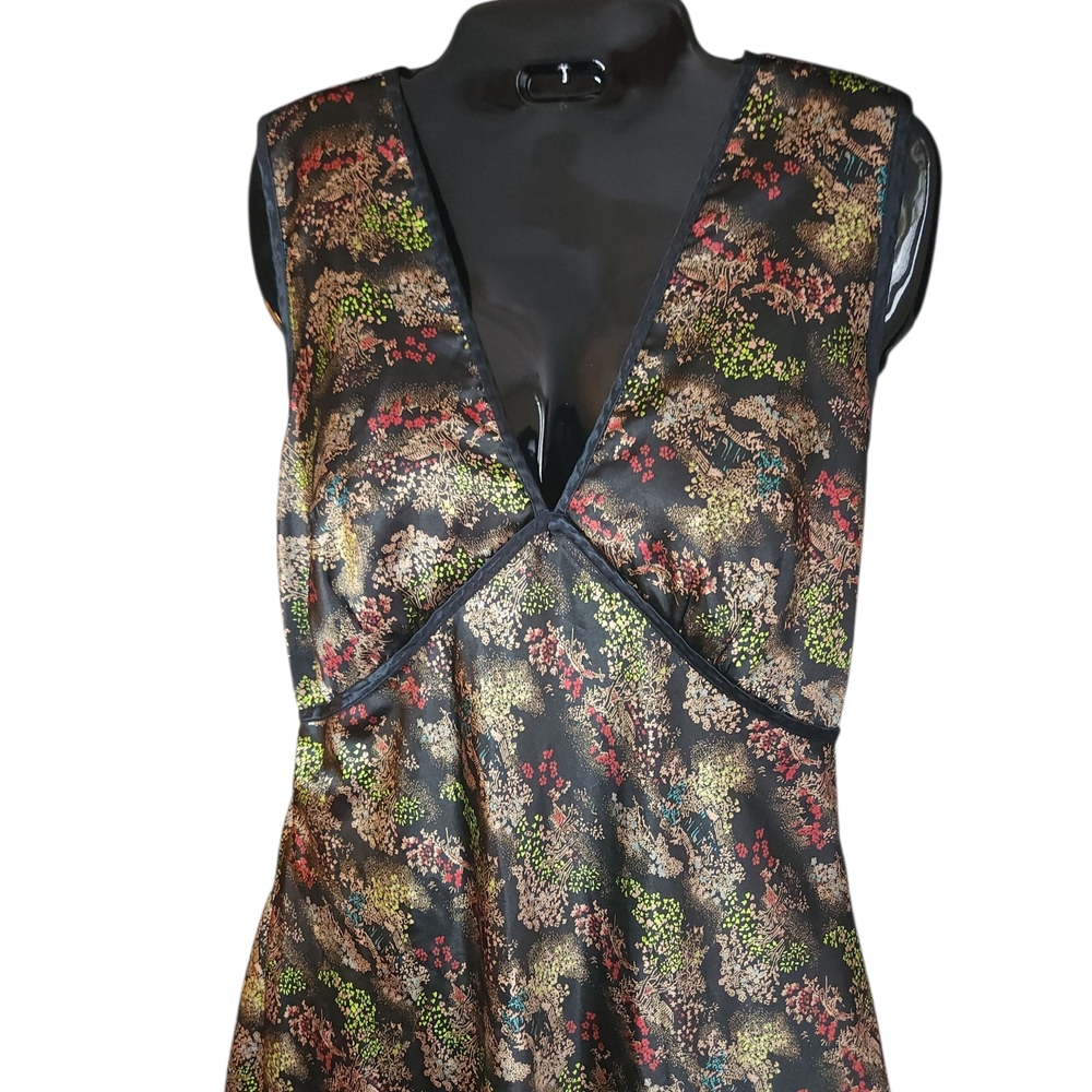 CDC Black Multicolor High Low Dress